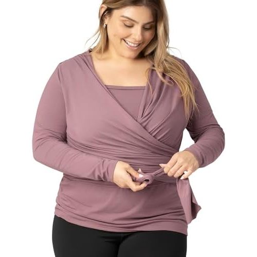 Kindred Bravely Organic Cotton Skin to Skin Long Sleeve Wrap Top | Kangaroo Shirt, Nursing Top