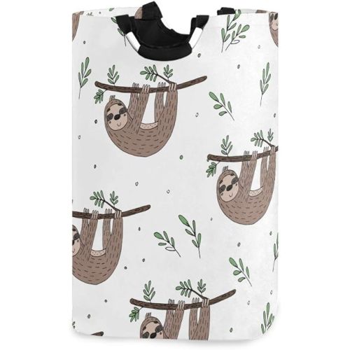 Bolaz Laundry Hamper Foldable Bucket Collapses Laundry Basket Washing Bin Branches Sloth for Home Organizer Nursery Storage Baby Hamper Kids Room