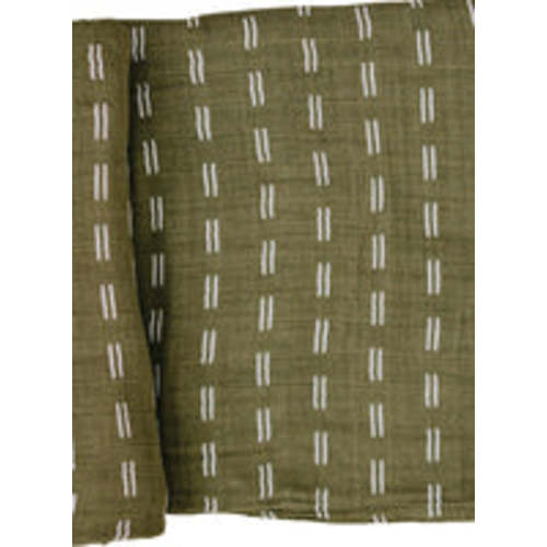 Muslin Swaddle - Olive Strokes Muslin Swaddle Blanket