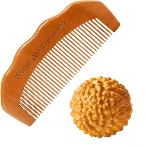 Birth Comb Acupressure Massage Ball Set - Wooden Labor Comb Natural Labor and Delivery Essentials, Mom to Be Gift, New Mom Gifts for Labor Pain Relief