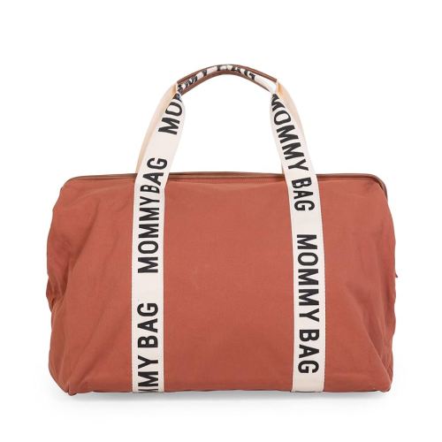 Childhome Signature Mommy Bag, Sporty Diaper Bag, Water Repellant Tote Bag, Large Diaper Bag, Baby Essentials Travel Bag, Hospital Bags for Labor and Delivery (Terracotta)