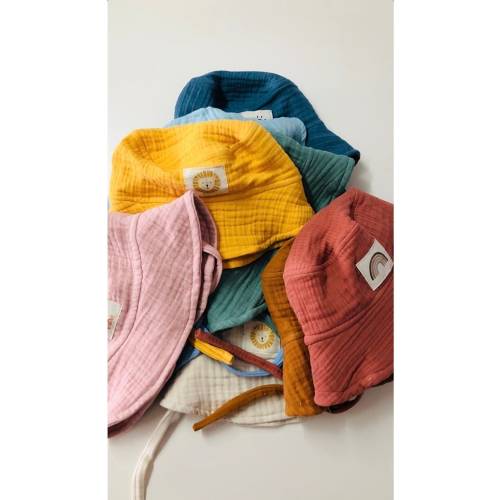 Muslin Summer Hat for Babies & Toddlers , Kids 100% Cotton Muslin Bucket Hat, 0 - 6 years old - FREE SHIPPING