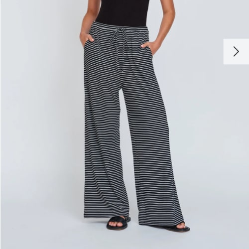 Ivy 2.0 Stripe Wide Leg Pant - Black / White – Apero Label