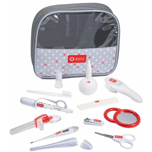 American Red Cross Deluxe Health and Grooming Kit| Infant and Baby Grooming | Infant and Baby Health | Thermometer, Medicine Dispenser, Comb, Brush, Nail Clippers and More with Convenient Tote