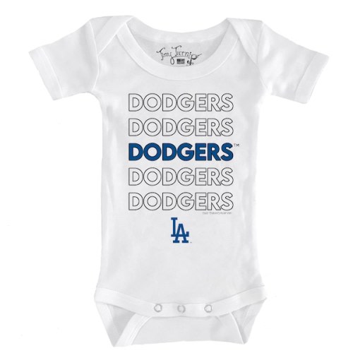 Infant Los Angeles Dodgers Tiny Turnip White Stacked Bodysuit