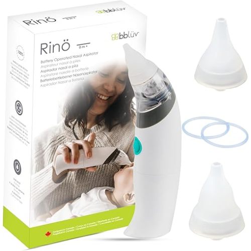 bblüv– Rinö - Baby Nasal Aspirator - Nasal Aspirator For Babies, Safe, Fast & Hygienic Mucus Cleaner For Newborns & Toddlers, White