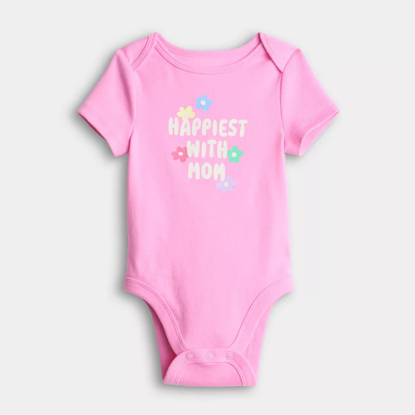 Baby Jumping Beans® Short Sleeve Lapped Shoulder Bodysuit