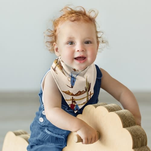 Wild West Collection Fabric Bandana Baby Bibs - 3 Pack Set