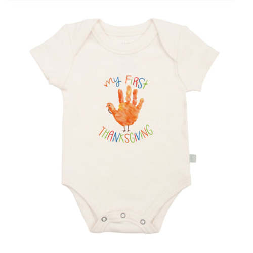 Organic Baby Graphic Bodysuit - Thanksgiving Hand | Finn + Emma