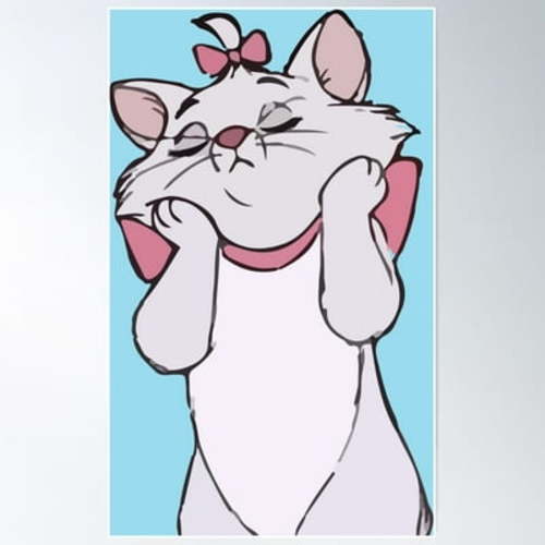 Marie - The Aristocats Poster Wall Art, Modern Wall Decor For Living Room Bedroom, Wall Art, 12x18 UNFRAMED