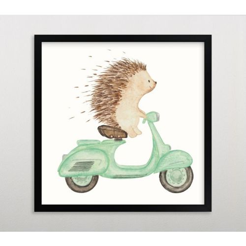 Minted® Fast Riders Framed Gallery Art by Francisca Reyes | Pottery Barn Kids — HEDGEHOG