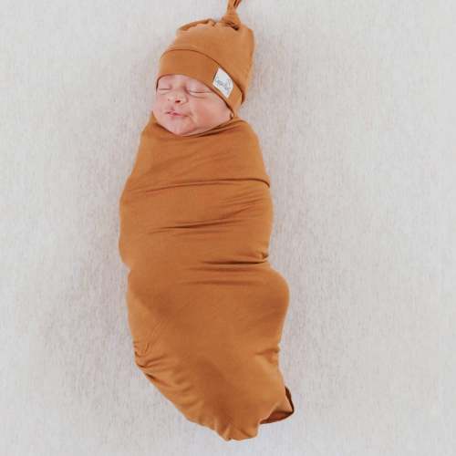 Knit Swaddle Blanket - Camel