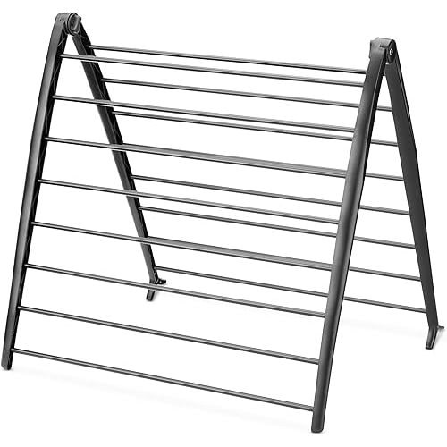 Whitmor Spacemaker Folding Drying Rack, Indoor Clothes Organizer with Patent-Pending Design, Space Saving, 6" L x 26" W x 51.5" H, Black
