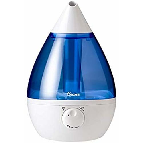 Crane Ultrasonic Cool Mist Humidifier, Filter-Free, 1 Gallon, for Home Bedroom Baby Nursery and Office, Blue and White - Blue White