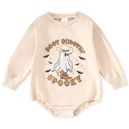 Halloween Newborn Baby Boy Girl Pumpkin Sweatshirt Romper Infant Long Sleeve Bodysuit Fall Clothes