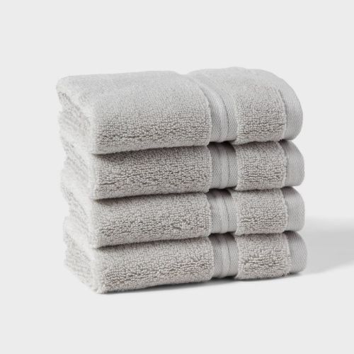 4pk Spa Plush Washcloth Set Ivory - Threshold™