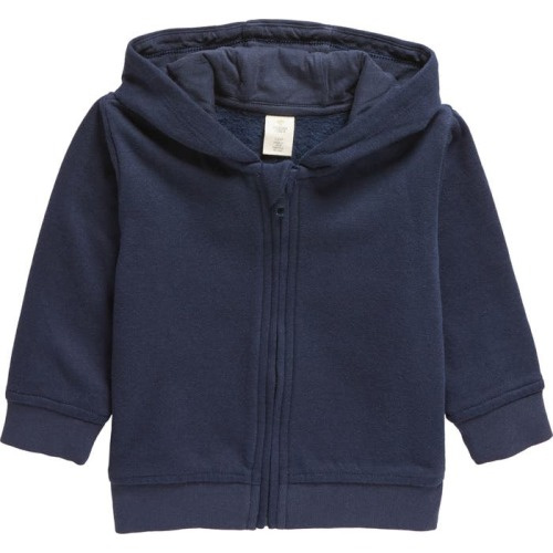 Baby Organic Cotton Blend Fleece Zip Hoodie, 6M, Navy Blazer