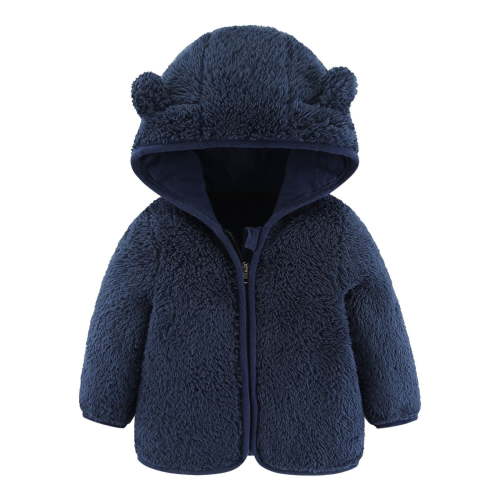 REDARER Baby Boy Jacket,Baby Girls Boys Jacket Bear Ears Hooded Outerwear Zipper Warm Winter Coat,Baby Boy Clothes(Navy,0-6 Months)