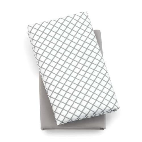 Chicco Lullaby Playard Sheets - Grey Diamond (Grey/White), New