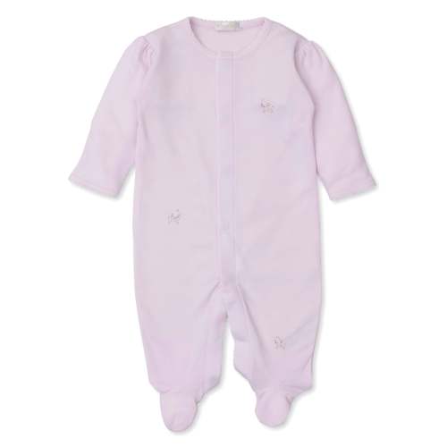 Footie With Hand Embroidery Fleecy Sheep (Pink)