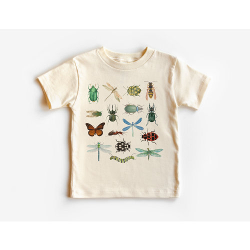 Retro Bugs Toddler Shirt - Cute Entomology Children's Clothing - Future Entomologist - Boho Natural Kids & Youth Shirts