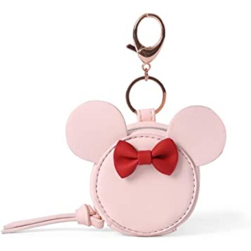 Miss Fong Pacifier Case with Clip, Holder Pouch Cover, Charm Pod with Clasp, Holds 2 Pacifiers or Nipple Shields (Bow Pink)