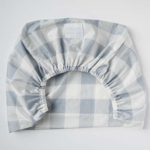 Hospital Bassinet Sheet in Blue Buffalo Check