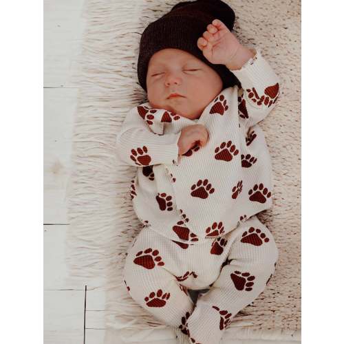 Organic Waffle Kimono & Pant Set, Bear Paw