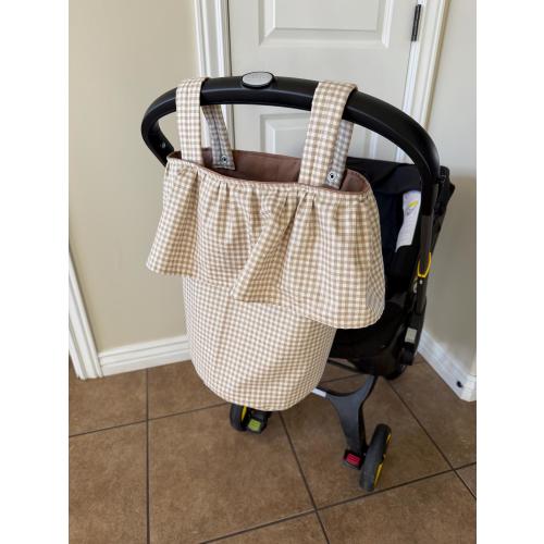 Ruffle Stoller Caddy Bag/ Removable Stroller Caddy/ Stroller Organizer Bag/Round Ruffle Stroller Bag
