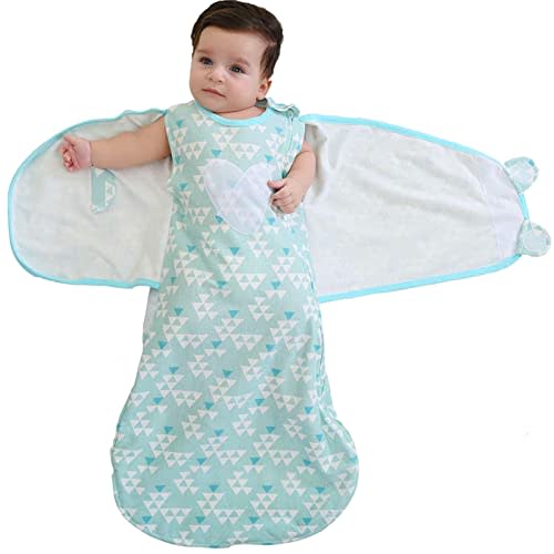Enrich YLife Swaddle for 6-12 Months Baby Babies Adjustable Swaddles Sack Cotton Sleeping Bag for Infant Boys and Girls 6-9 Months (Green)