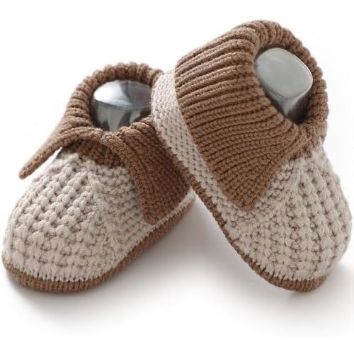 Neiwech Baby Booties Newborn Hand Knit Sock Shoes Soft Cozy First Walkers for Infant Boys Girls