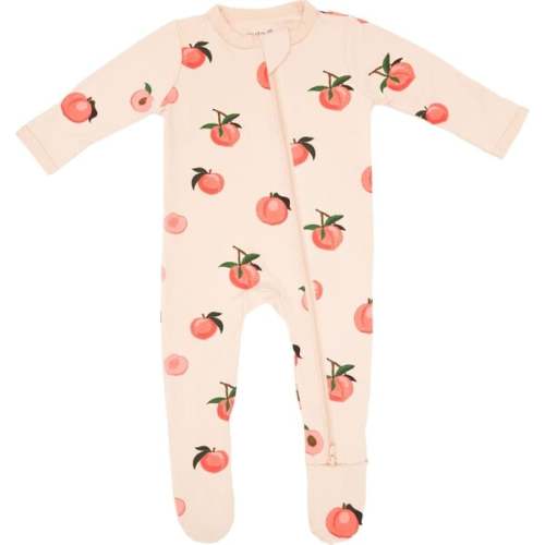 Zippered Footie, Peach - Bamboo Little | Maisonette