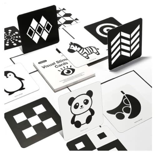 beiens High Contrast Baby Flashcards, Black White Color Newborn Brain Development Toys, Visual Stimulation Learning Activity Cards, Educational Infants Gift (Black & White(for 0-3 Months))