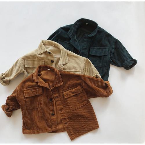 Baby Solid Color Button Corduroy Jacket