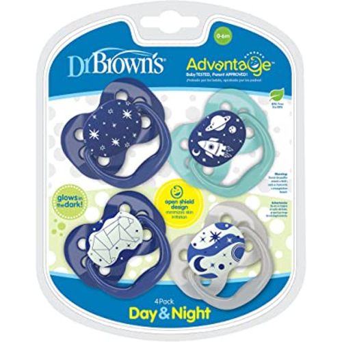 Dr. Brown's Advantage Pacifiers, Stage 1, Blue,1 pack 4 piece