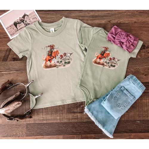 Ranch Bronc (Baby, Toddler, & Youth) - Avocado Green