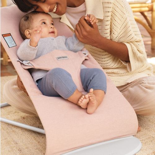 BabyBjörn Bouncer Bliss - Light Pink Woven Mélange