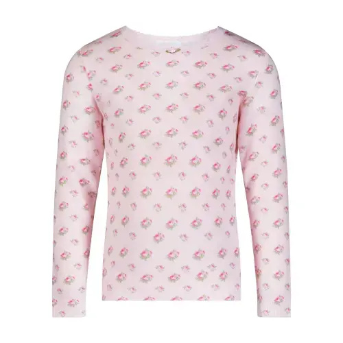 Girls & Baby Crew Long Sleeve - Pink Vintage Ditsy Rose Print