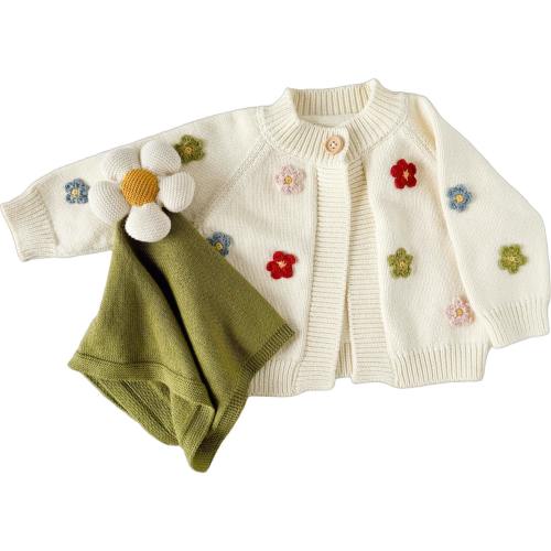 Cotton Flower Cardigan and Lovey