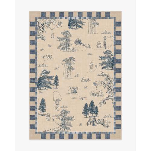Storybook Grove Natural & Blue Rug | Ruggable US