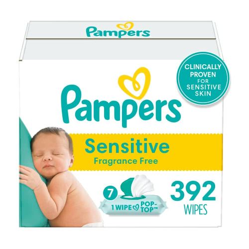 pampers sensitive baby wipes 392 ct OLD