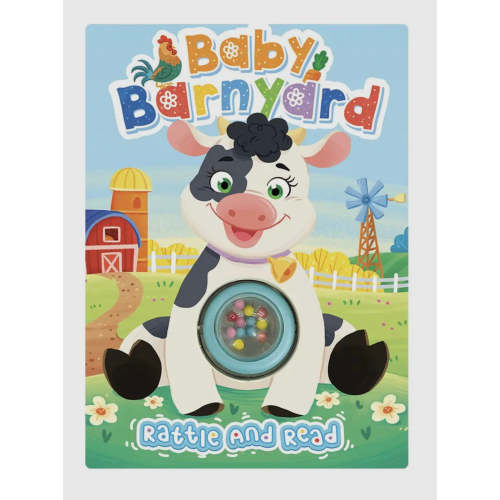 Baby barnyard rattle and read book