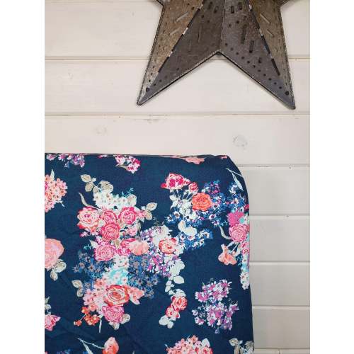 Fitted Sheet - Floral in Navy Coral Floral : Crib – DBC Baby Bedding Co