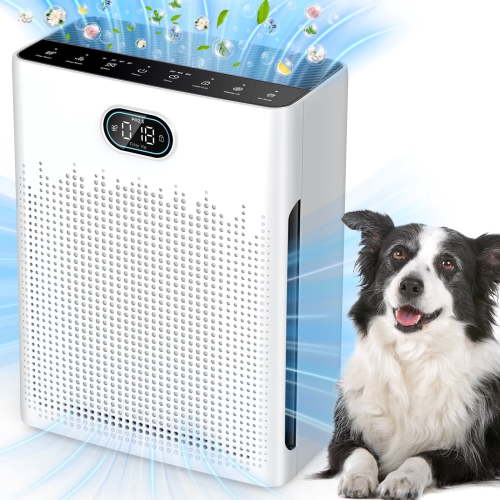 Air Purifiers for Bedroom Large Room Up to 2200 Ft², HEPA Air Purifier with Washable Pre-filter, Pet Mode, PM 2.5 Air Quality Monitor, for Pets Hair, Dust