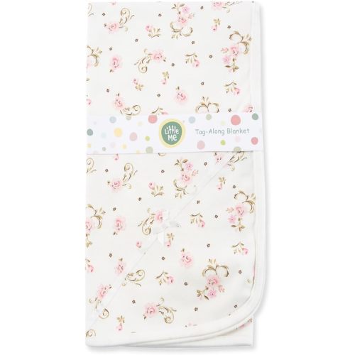 Little Me baby girls nursery swaddling blankets, Vintage Rose, One Size US