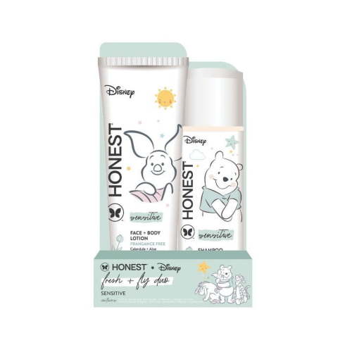 The Honest Company, Shampoo + Lotion Disney Gift Set, Fragrance Free, Sensitive, 18.5 fl oz