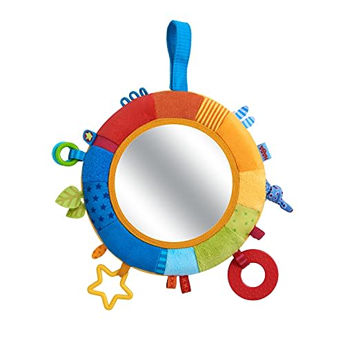 HABA Rainbow Baby Mirror for Tummy Time - Developmental Infant Toy for 6-12 Months - Baby Sensory Toy with Entertaining Elements for Baby Gifts 6 Months+
