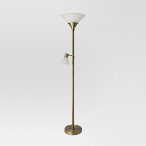 Mother Daughter Torchiere Floor Lamp with Glass Shade - Threshold™