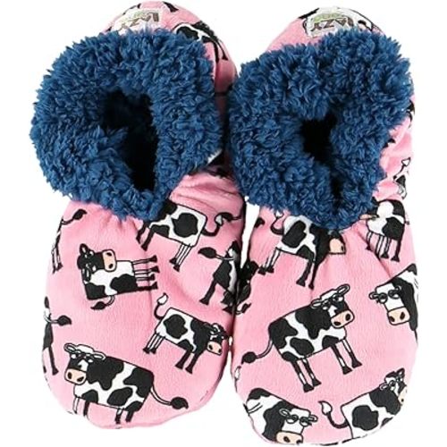 Lazy One Fuzzy Feet Slipper Socks for Women, Cute Fleece-Lined House Slippers, Non-Skid Slipper Socks