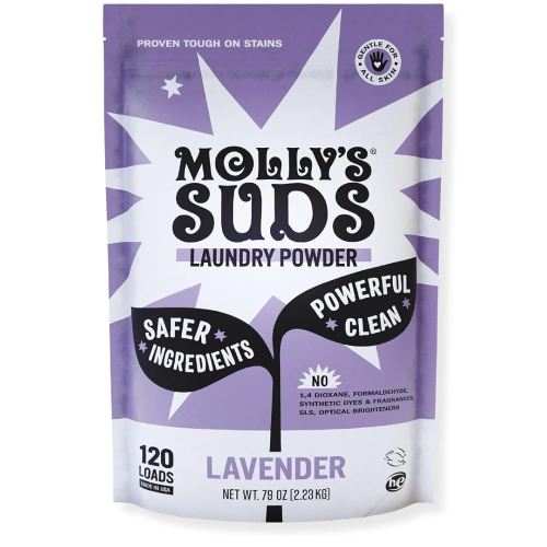 Molly's Suds Original Laundry Detergent Powder | Clean Laundry Detergent Powder for Sensitive Skin | Simple, Effective Ingredients, Stain Fighting | 120 Loads (Lavender)
